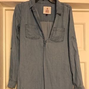 light blue shirt dress